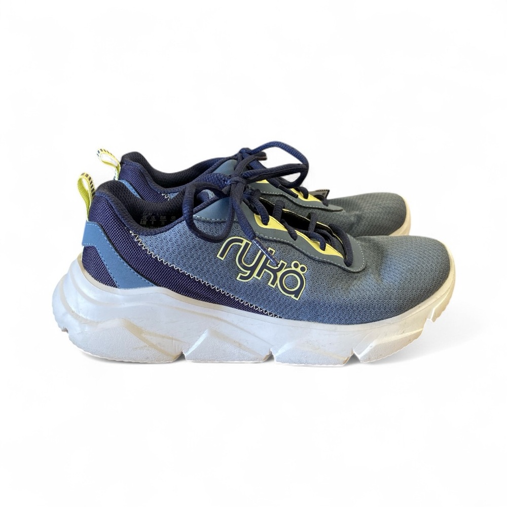 Ryka Women’s Navy and Blue/Gray and Pale Yellow Sneakers
